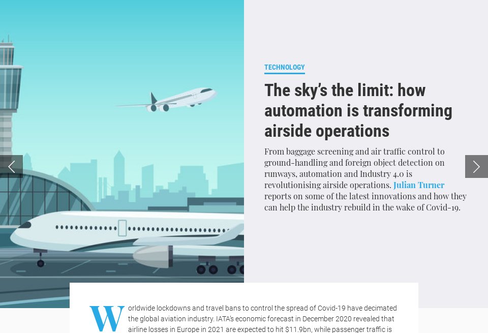 How Automation Is Transforming Airside Operations - Airport Industry ...