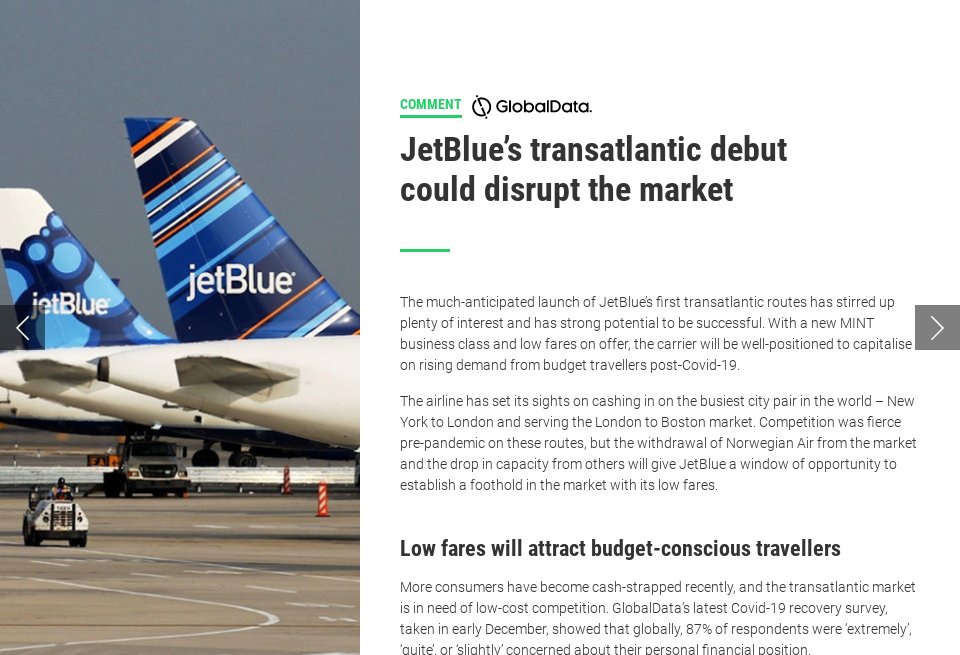 JetBlue’s Transatlantic Debut Could Disrupt The Market - Airport ...