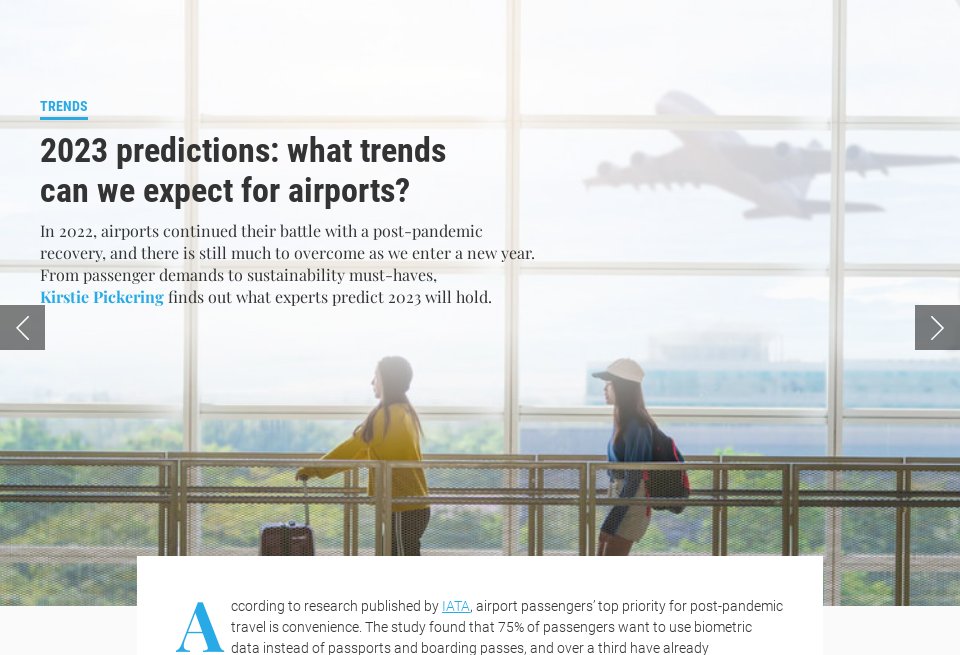 2023 predictions what trends can we expect for airports? Airport