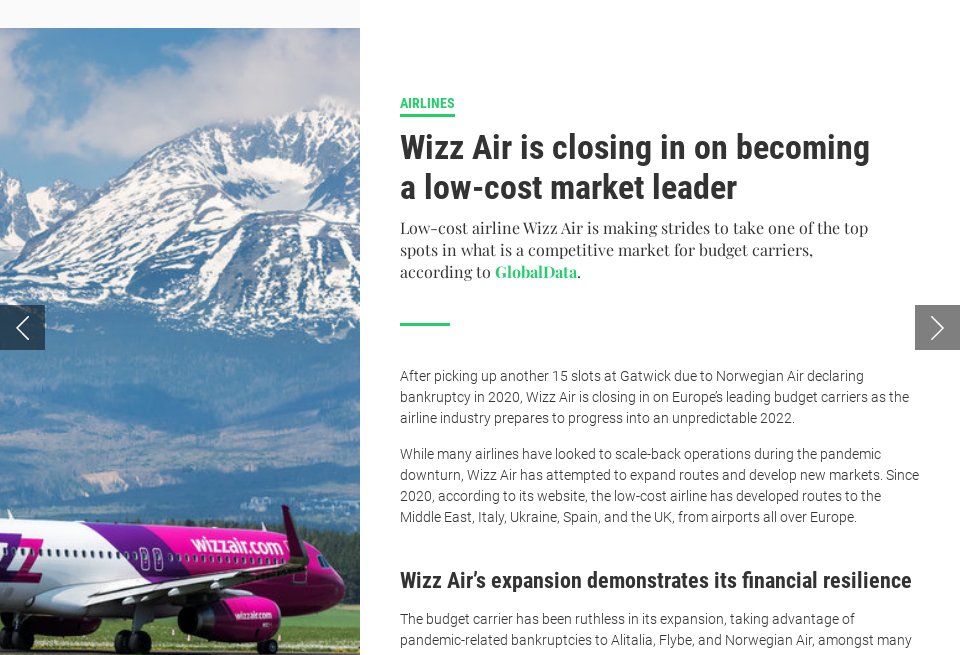 Wizz Air is closing in on a lowcost market leader Airport