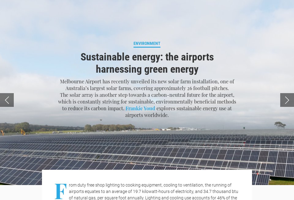Going green: the airports harnessing sustainable energy - Airport ...